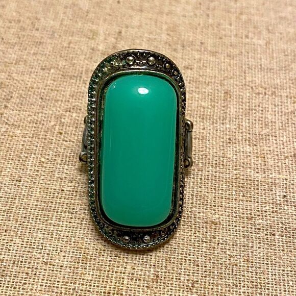 Huge faux stone plastic lightweight ring stretch one size fits most bohemian - Picture 1 of 6